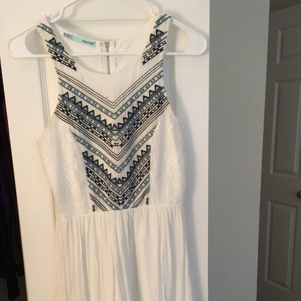 White dress with embroidery